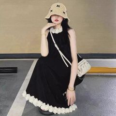 2025 new two-piece skirt sleeveless top black skirt high-end cool style wind and salt dressing suit summer