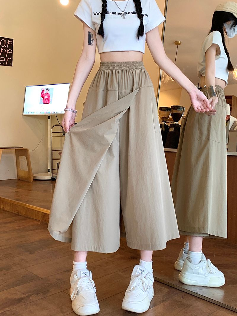 Real photo Yamamoto wrinkles, work dress, women's summer skirt, small pants