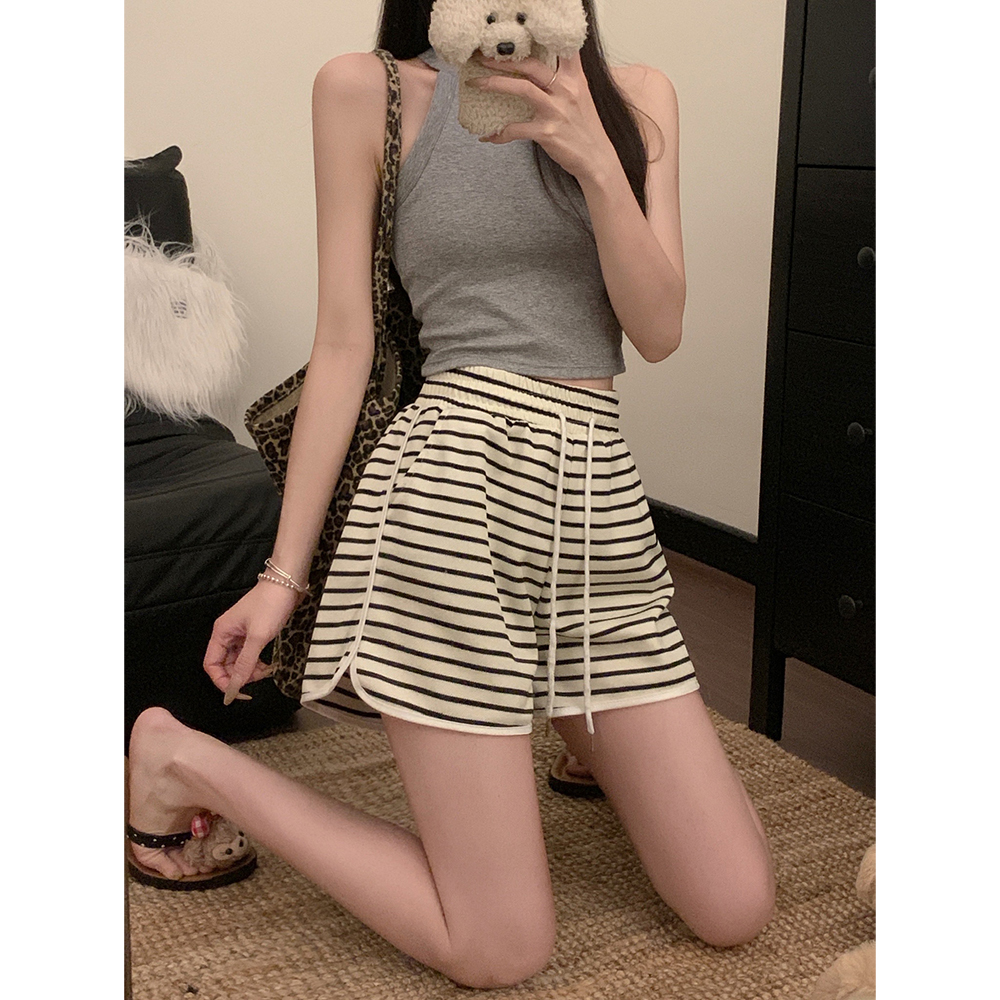 Real shot!  2025 new elastic waist drawstring hot shorts casual shorts for women