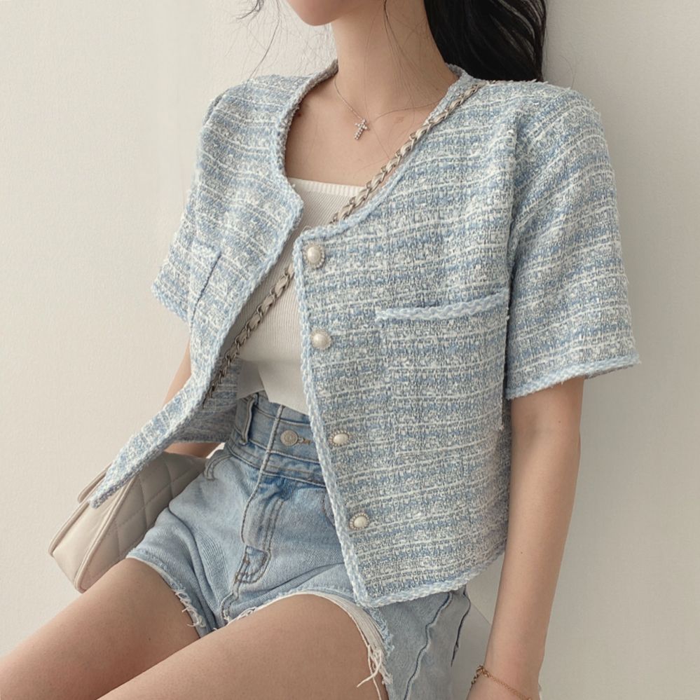 French chic design and small fragrance jacket cardigan for women's summer new socialite temperament short top
