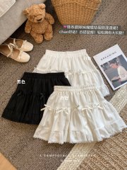 Hhyii Moonlight Ballet White Cotton Lace Cake Short Skirt Women's Spring and Summer Slim Tender Skirt