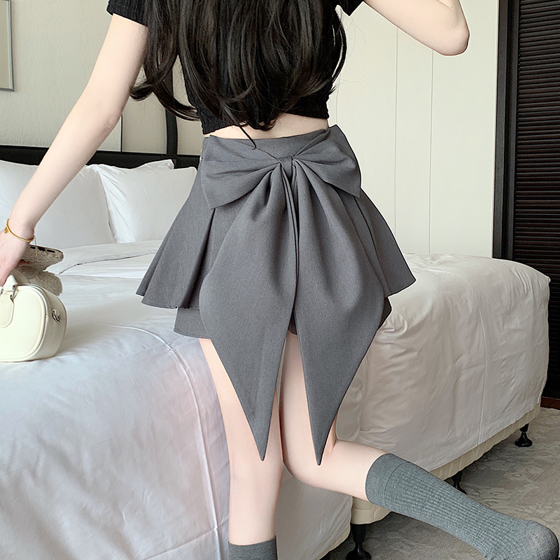 Gray pleated skirt for women with small skirt for women 2025 new suit skirt high waist skirt black a-line short skirt