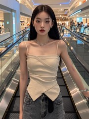 Irregularly spliced ​​sexy strapless vest for women in summer new hot girl style fashionable versatile and chic suspender top