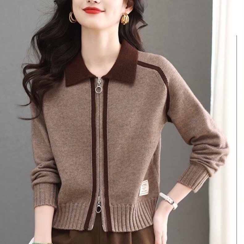 Fashionable and casual wool short jacket for women versatile sweater cardigan spring new style top