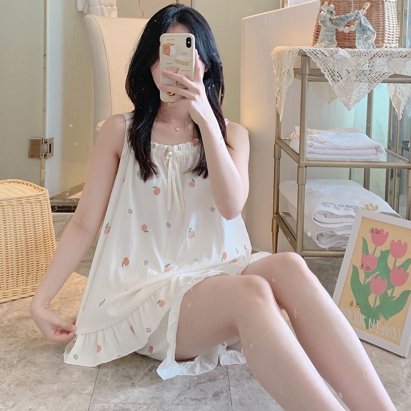 Summer cloud cotton comfortable breathable sexy suspender shorts pajamas women's suit home clothes