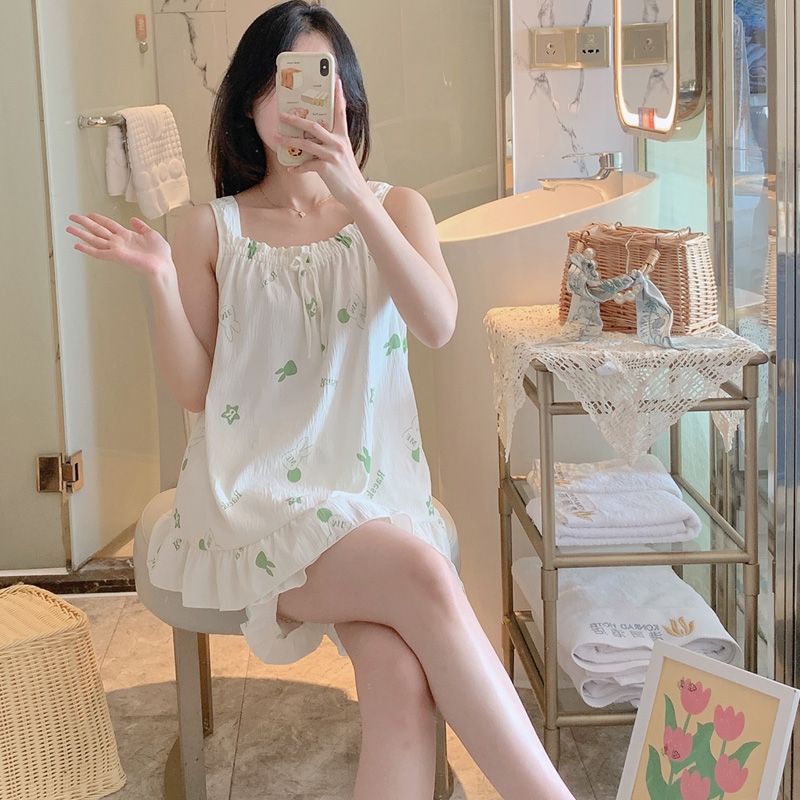 Summer cloud cotton comfortable breathable sexy suspender shorts pajamas women's suit home clothes