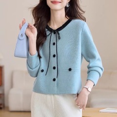 2025 new sweater cardigan jacket short small fashion knitted top spring and autumn