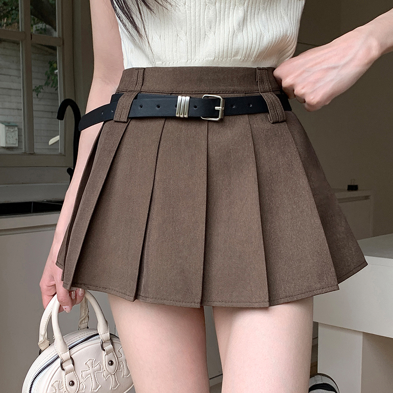 Real-life pleated skirt new anti-exposure high waist slimming Korean style short skirt skirt A-line skirt women