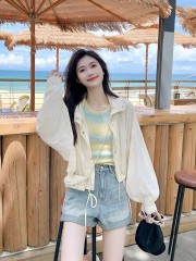 Qiqijia 618 new contrasting striped vest suspender versatile casual summer simple short knitted sleeveless T-shirt