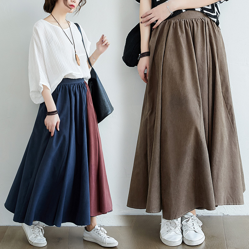 New color-blocking long skirt, Lotte Internet celebrity style high quality