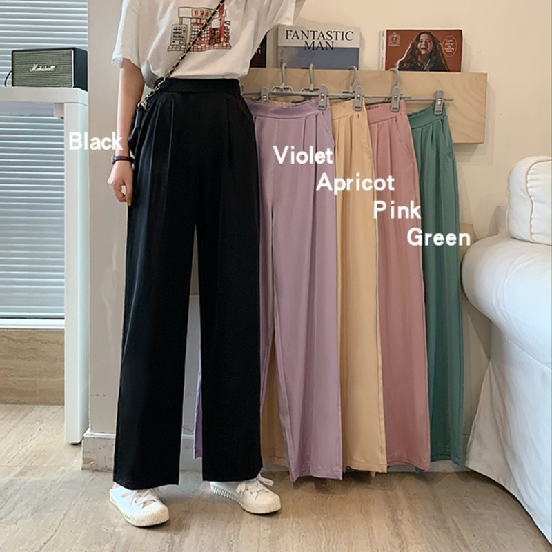 Casual pants for women in spring and summer loose drooping pants high waist straight wide-leg pants versatile suit pants trousers