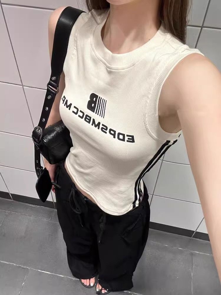 Shipped 40 pure cotton rib 92 cotton 8 spandex/sleeveless vest for women wearing hot girls slim top