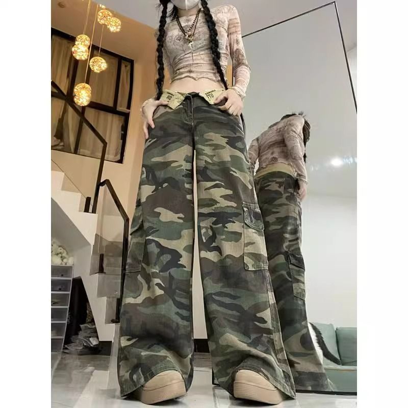Retro jeans women's mid-trousers summer new high-waisted slimming five-point pants wide-leg straight pants blue pants trendy