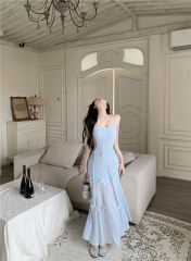 Real photos~ Multiple Tennis waist-tightening and slim mid-length suspender skirt slim and heavy-duty bow skirt