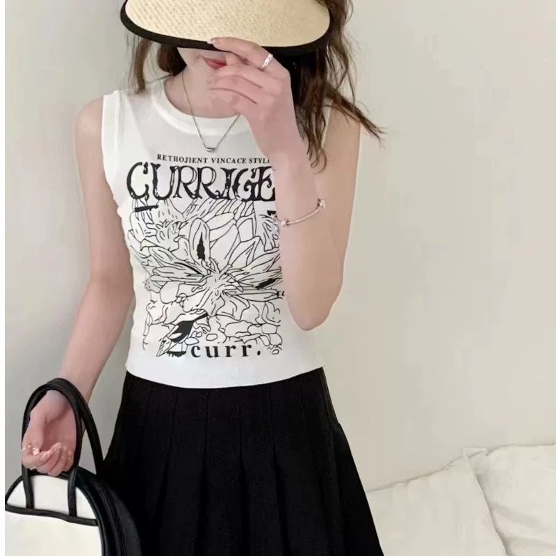 KKyesiou hot summer versatile short I-shaped vest for women wearing sports suspender tops sleeveless y2kT shirt