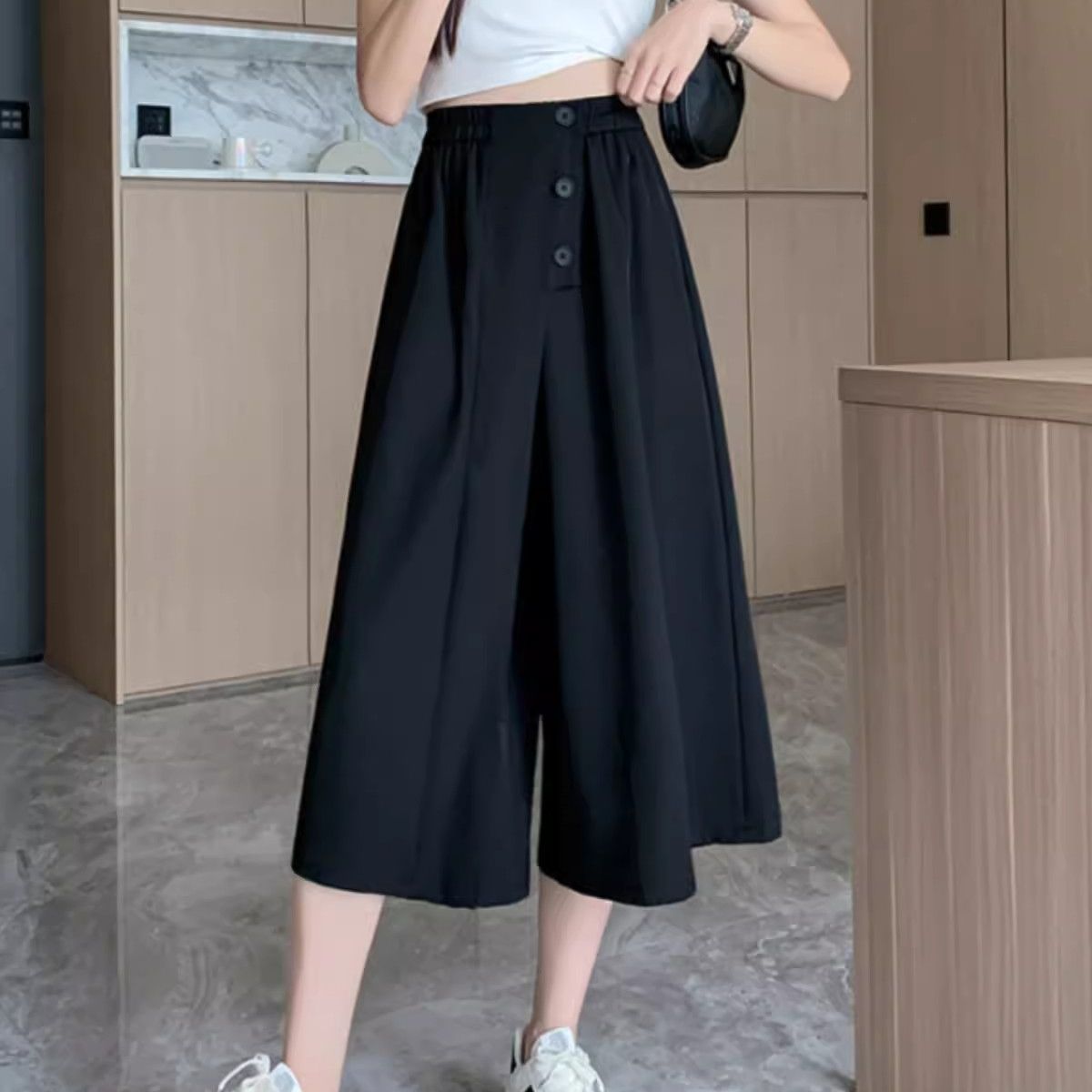 2025 women's clothing new spring and summer large-size casual high-waisted small clutch pants fat mm slim straight pants