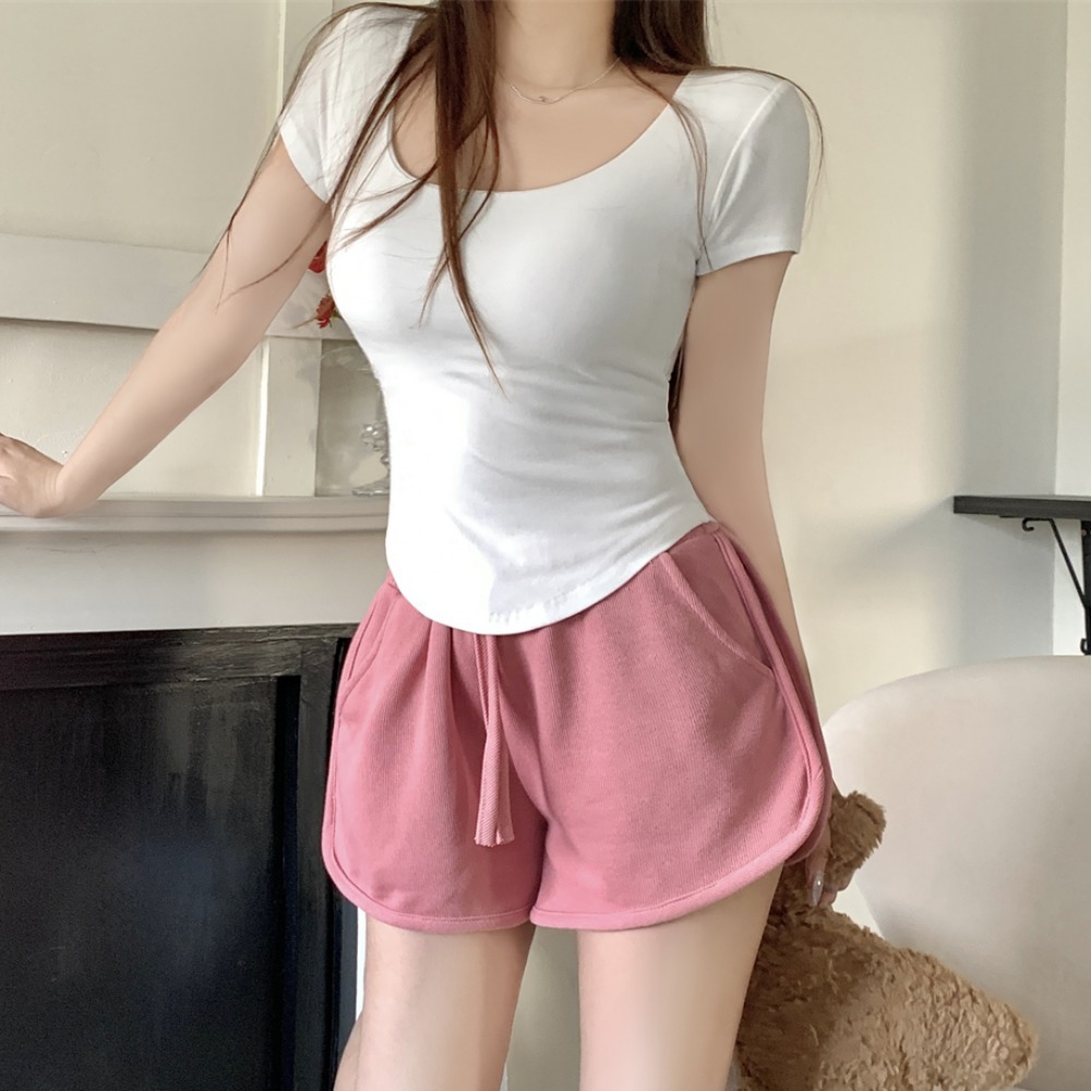 Real photo White short-sleeved T-shirt/40 pure cotton pants/6535 cotton rice T-shirt and shorts two-piece suit