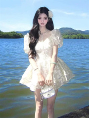 Has shipped street-fried girl's dress summer internet celebrity retro high-end design a-line skirt