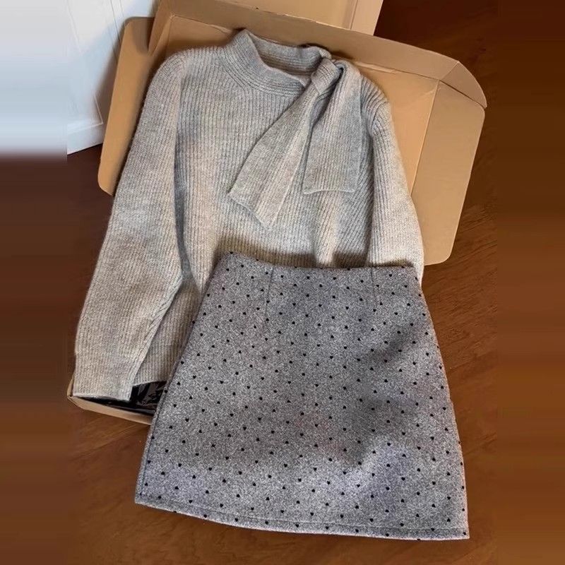 Shipped skirt for women autumn and winter miu miu air skirt a line wool hip short skirt winter skirt thick