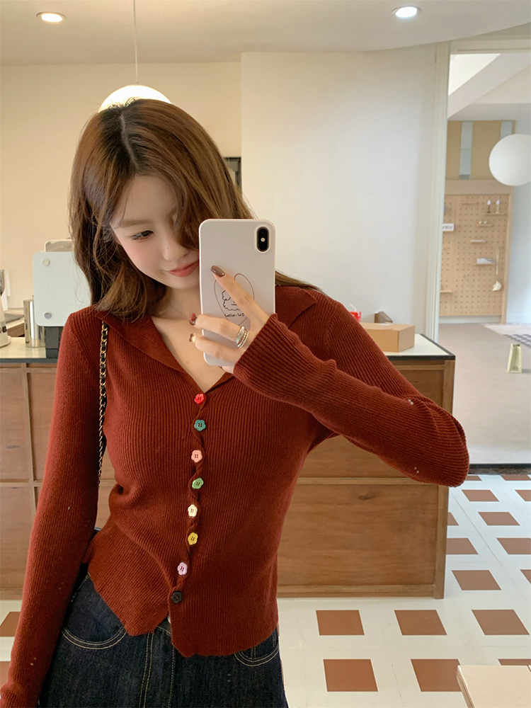Has shipped, half-open collar long-sleeved sweater, autumn new slim design, inner base top for women