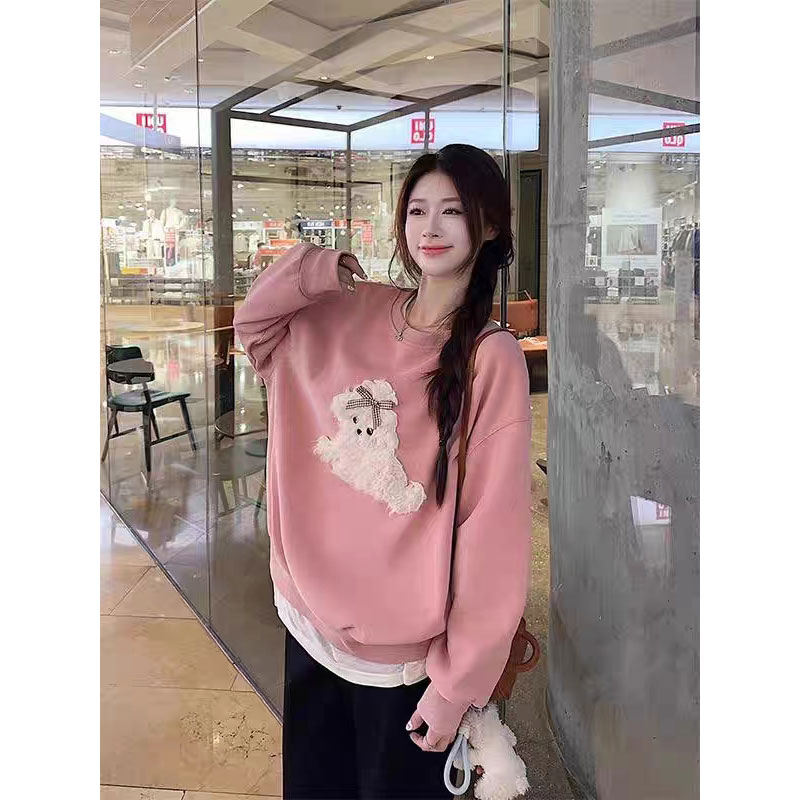 Shipped Original quality - Pure cotton thickened composite - Non-reflective fabric Gray long-sleeved women