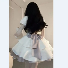 Has shipped escaped princess puffy dress for women in summer new white high-end style small person pure desire