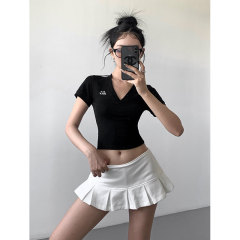 Shipped White Anti-Exposed Pleated Skirt for Women American Hot Girl Short Skirt Sports Style Skirts Low Waist A-line