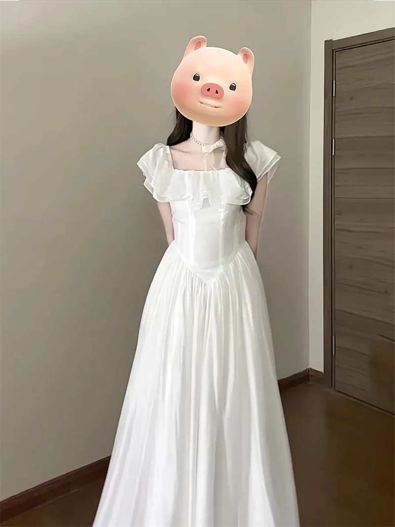 Has shipped, rich family's high-end one-length waisted dress for women, new summer style, slimming and covering the flesh