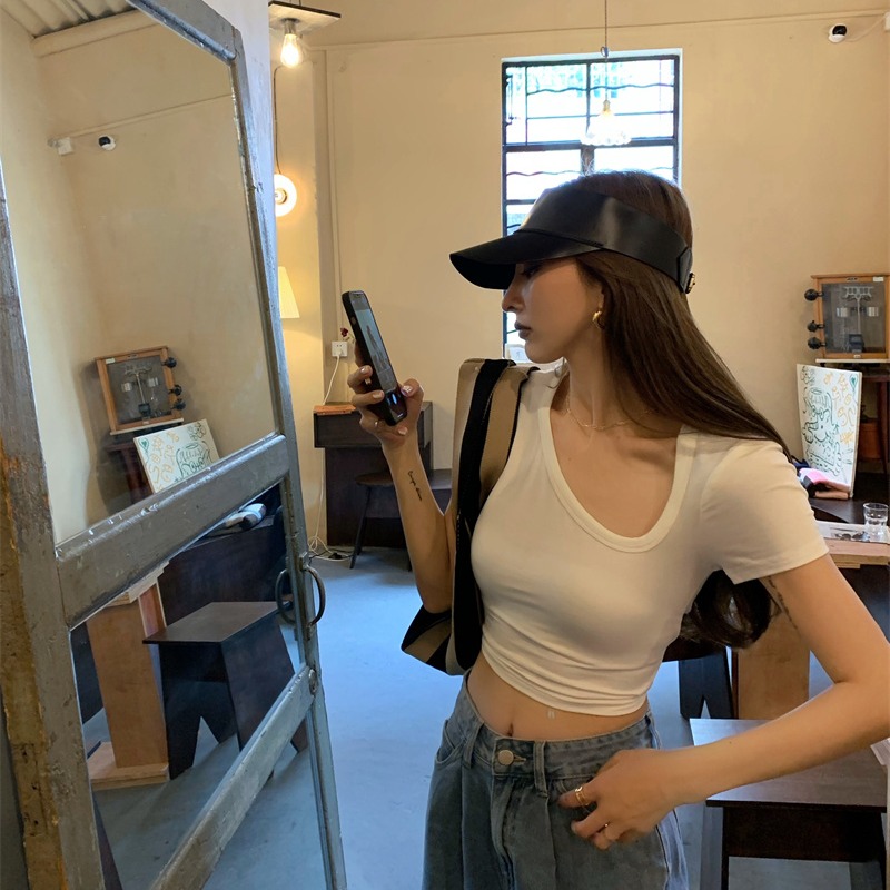 Shipped Ribbed Summer Ins Trendy Short Pure Desire Top Base Shirt