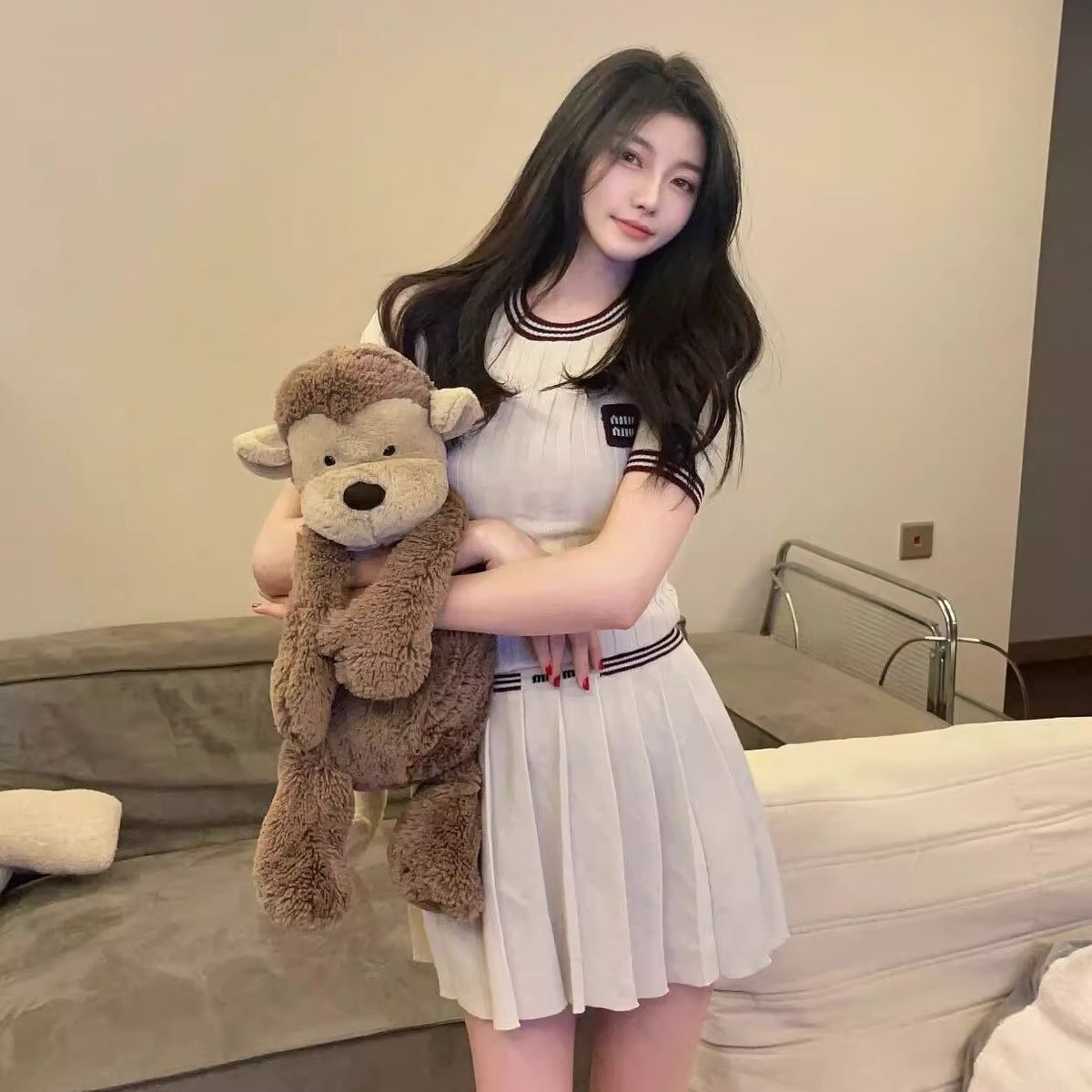 Shipped New summer style versatile and fashionable contrasting letter short-sleeved sweater for women wearing hot girls tops