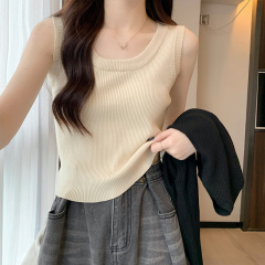 Shipped suspender I-shaped vest for women in spring and summer knitted slim fit inner wear anti-exposure base shirt inner wear autumn and winter