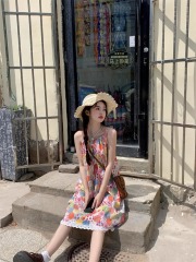 Shipped Dress for women in summer 2025 new sweet age-reducing unique super good-looking spliced ​​lace long skirt