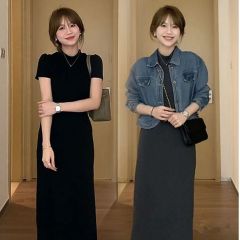 Shipped Dresses 2025 Summer Slim and T-shirts and Mid-Long Skirts