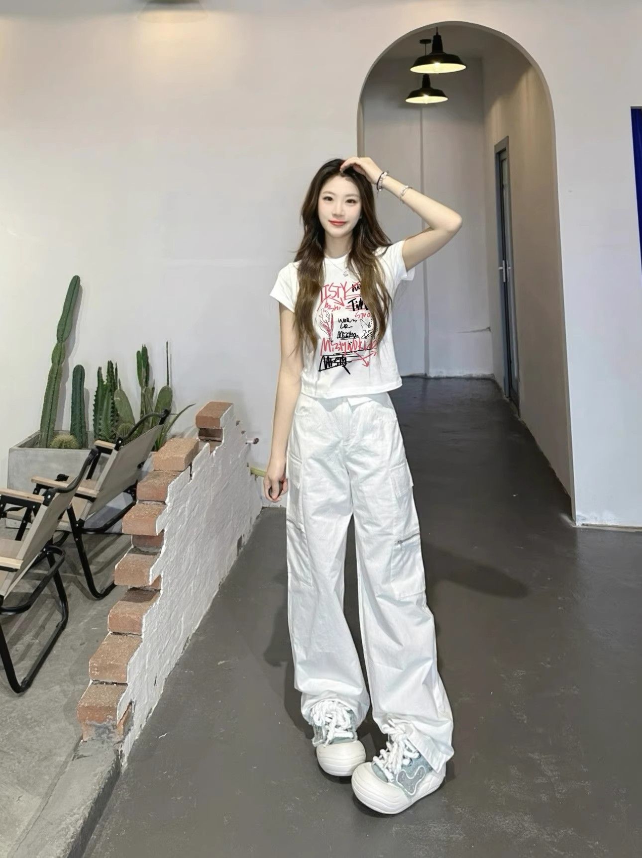 Short printed cute short-sleeved T-shirt for women's summer round neck top