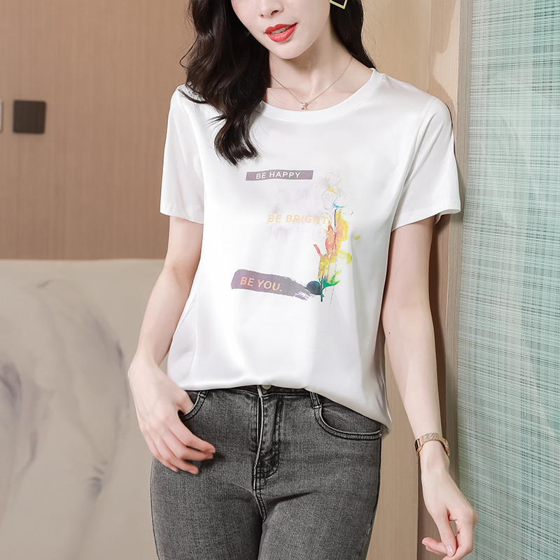 Real shot short-sleeved T-shirt for women 2025 new summer women's white loose T-shirt ins trendy women's casual top