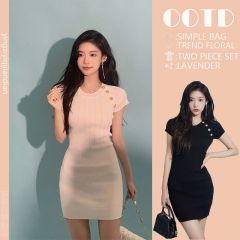 Small French white ice silk knitted dress with niche design high-end slim short skirt temperament hip-cover skirt