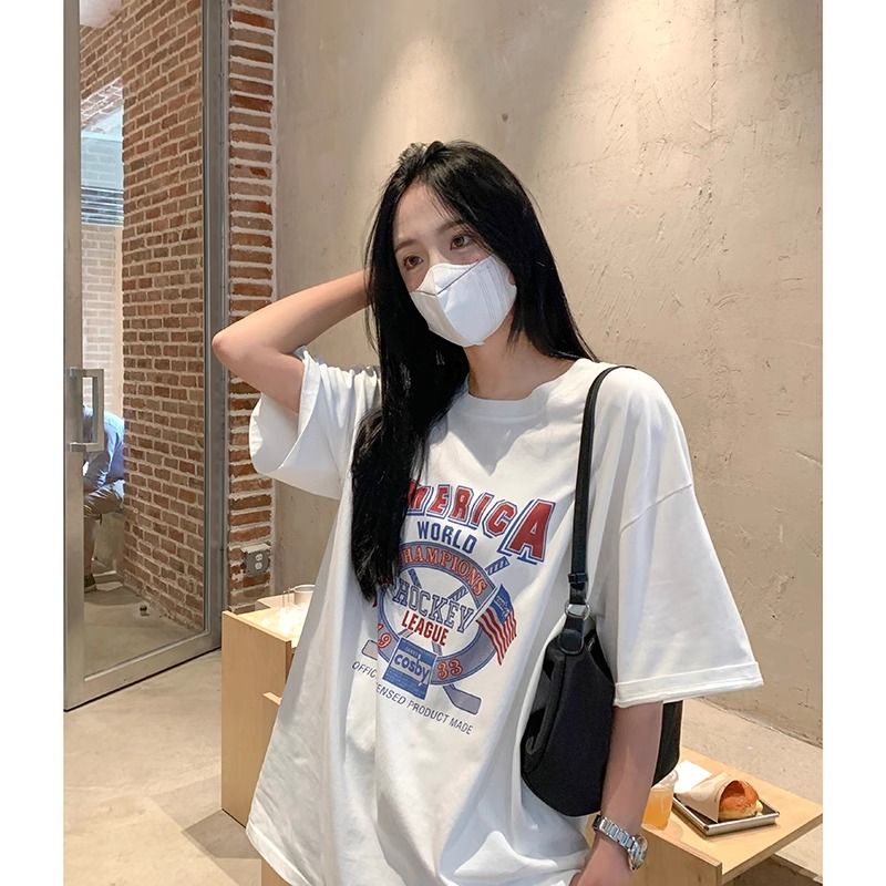 Summer Korean short-sleeved T-shirt Student Ins versatile loose tops casual and slim