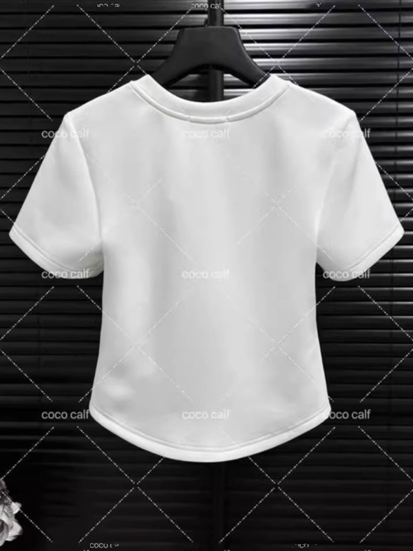 2025 new summer design unique top super beautiful new Chinese style white button short-sleeved T-shirt for women