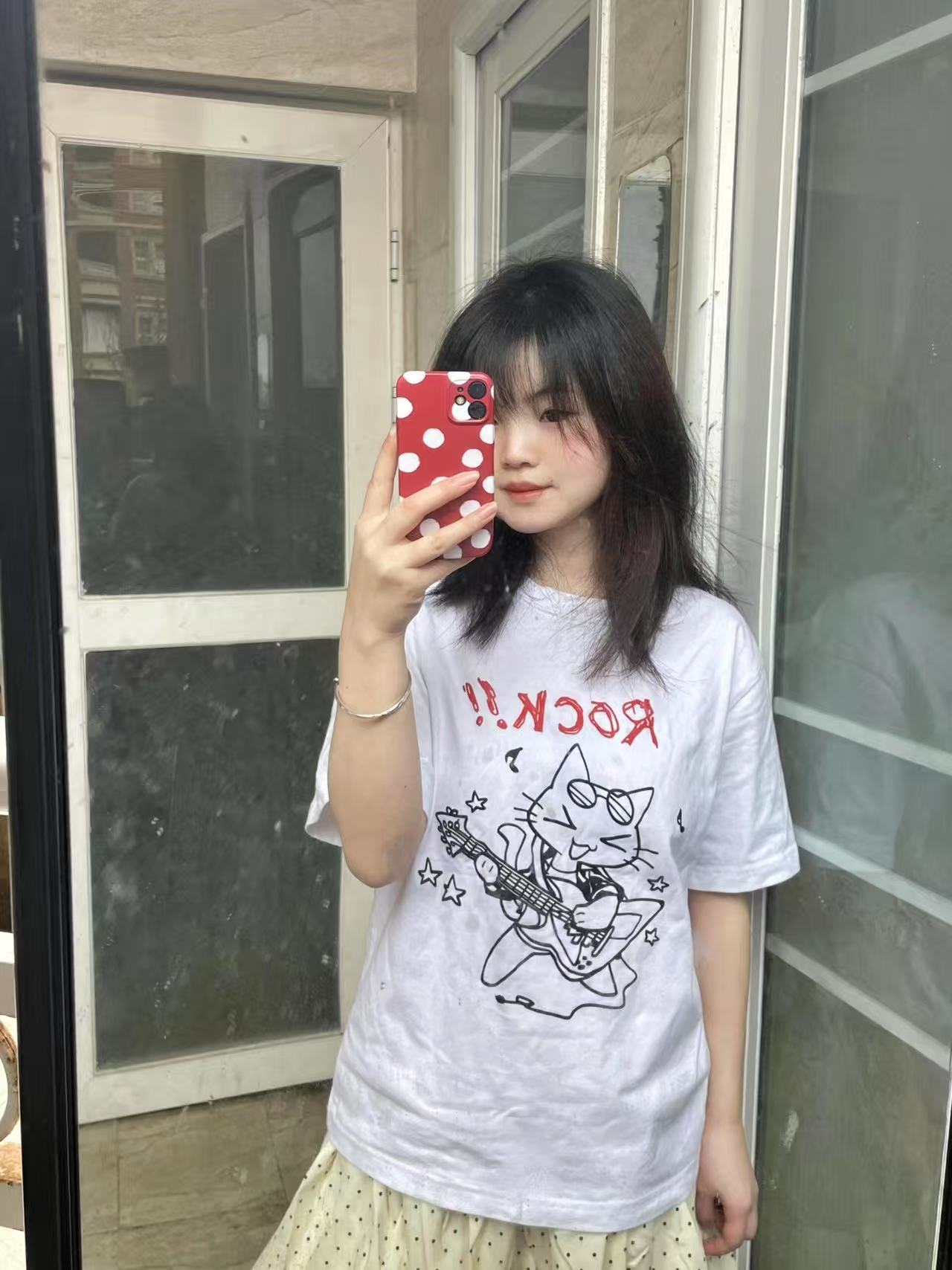 High-quality pure cotton 200g 100% cotton combed tight high-quality workmanship short-sleeved T-shirt for women