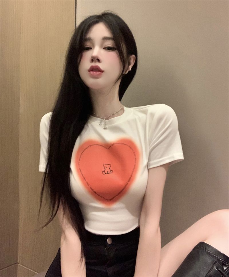 Official picture 92 cotton/8 spandex 40 210g pure cotton slim short T-shirt for women short sleeves