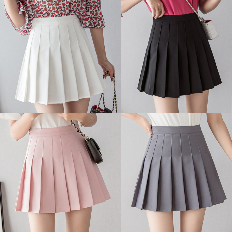 Spring and summer new style student high waist skirt ulzzang pleated skirt chic short skirt skirt skirt women