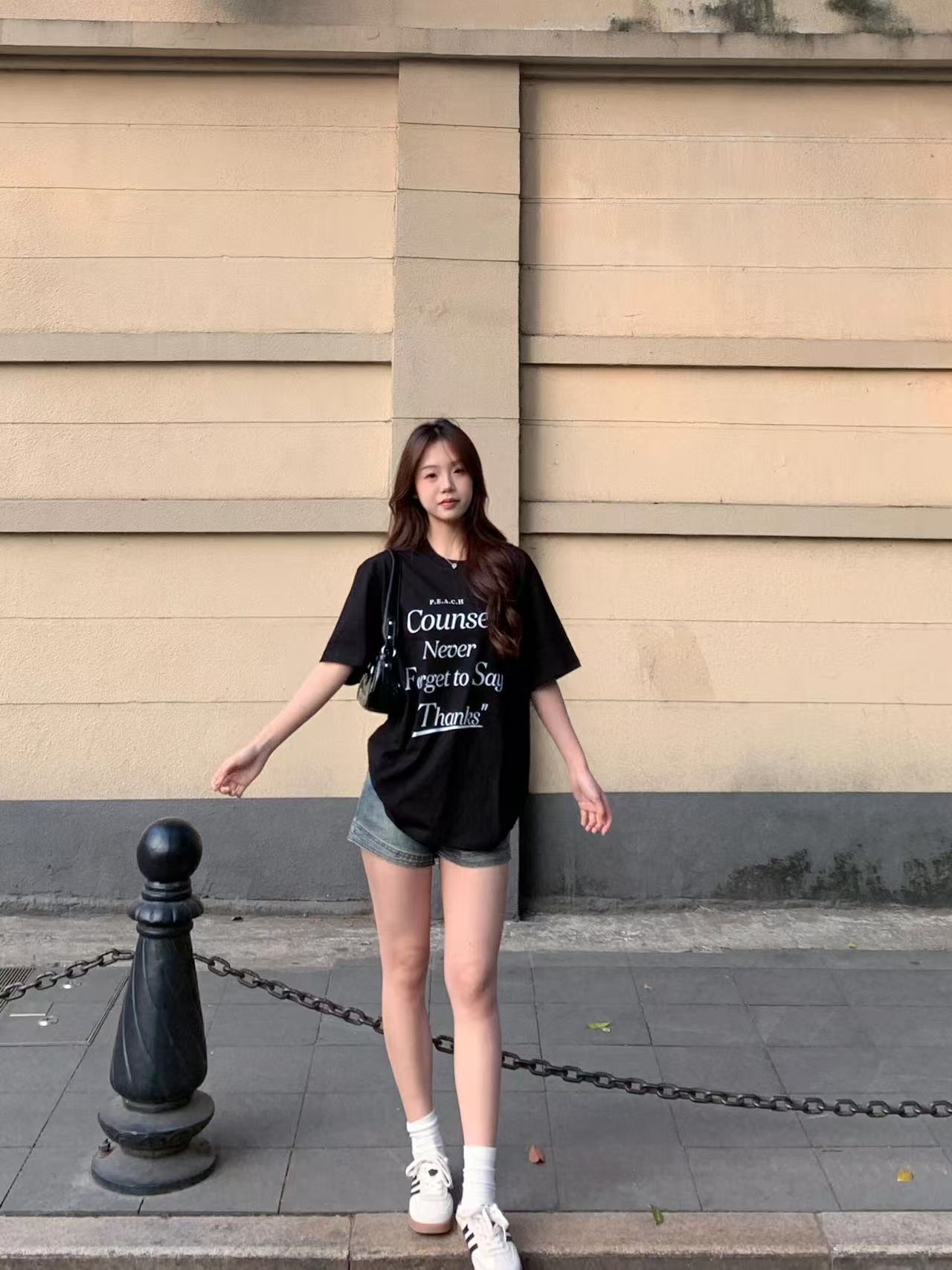 High-quality pure cotton 200g 100% cotton combed tight high-quality workmanship short-sleeved T-shirt for women