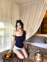 Real shot, kinking collar irregular vest suspender design waist-hugging top