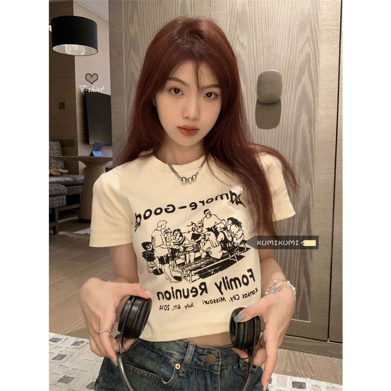 Official picture 92 cotton/8 spandex 40 210g pure cotton slim short T-shirt for women short sleeves