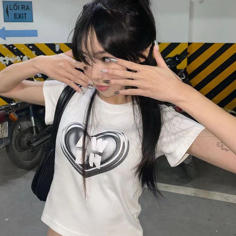 Official picture 92 cotton/8 spandex 40 210g pure cotton slim short T-shirt for women short sleeves