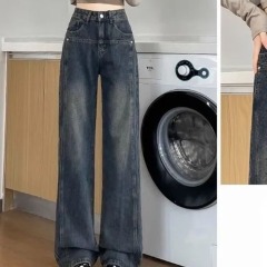 Women's new style 2025 spring and summer new style American high street high waist loose draped straight pants for women