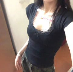 Pure lace lace collarbone square collar short-sleeved T-shirt for women in summer sweet hot girls bow ballet style tights