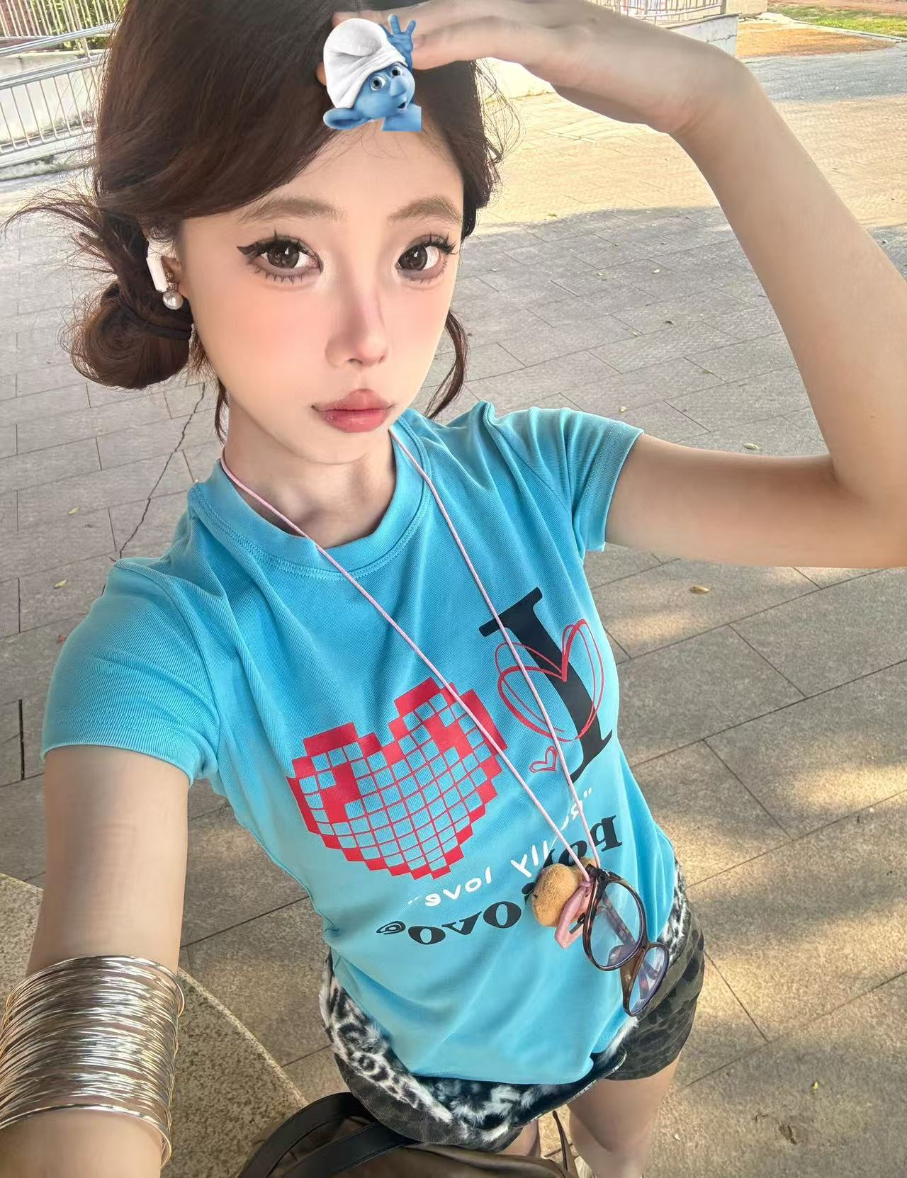 High-quality pure cotton 210g 40 pieces Odale 92 cotton 8 spandex printed hot girl slim short-sleeved T-shirt for women