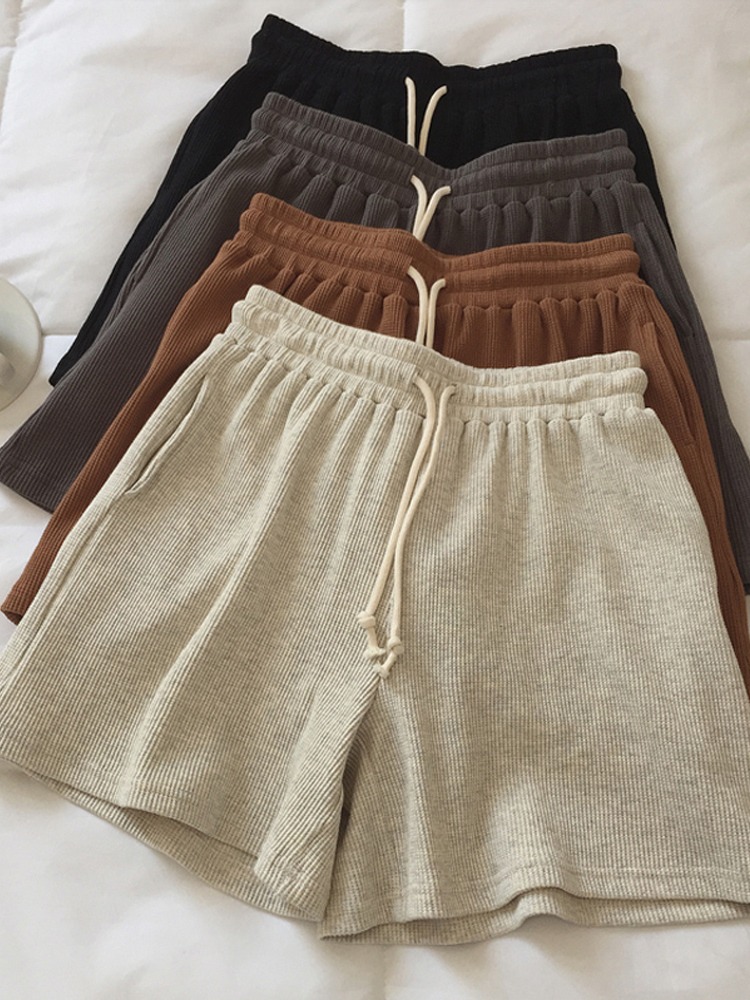 Official photo: wide-leg pants for women, summer casual sports pants, loose and slim, mid-sized trousers, five-point shorts