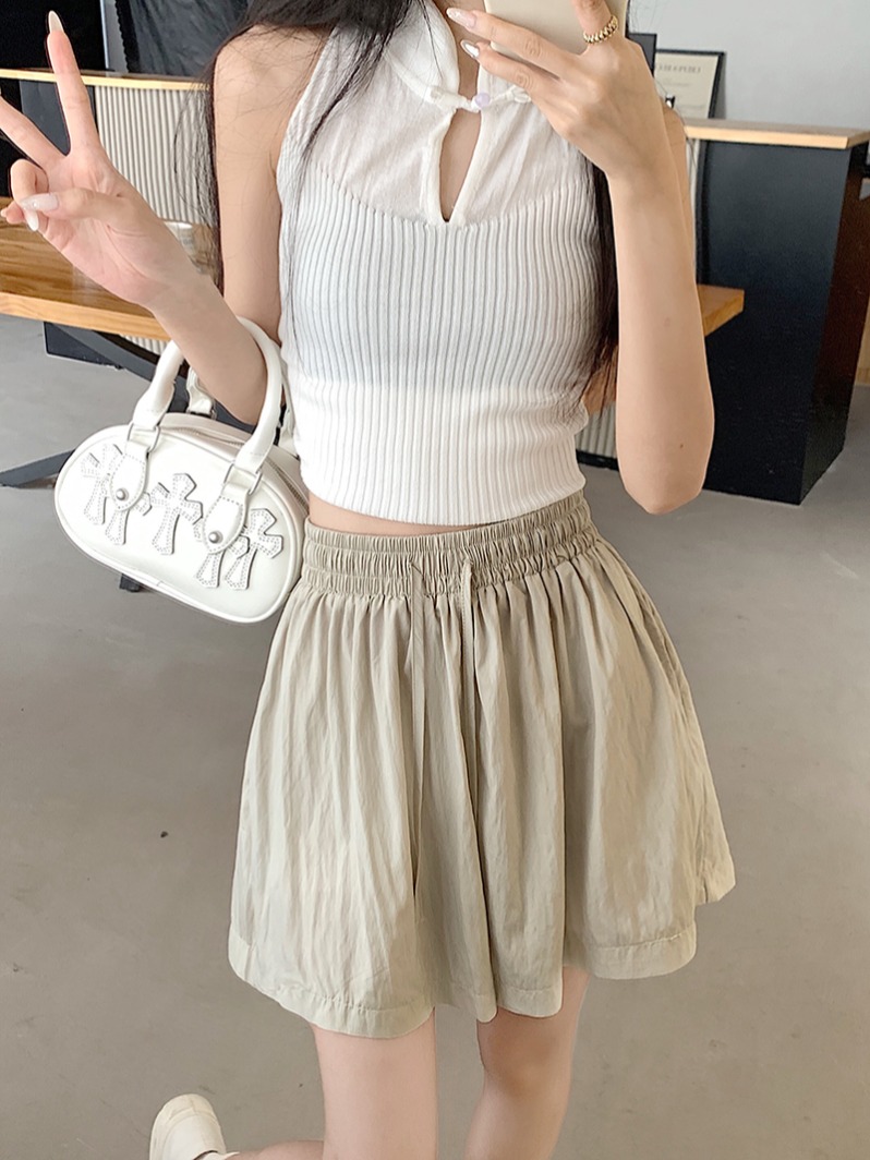 Real shot of Nishimian Yamamoto Summer high-waist drawstring wide-leg pants for women's hot pants casual shorts